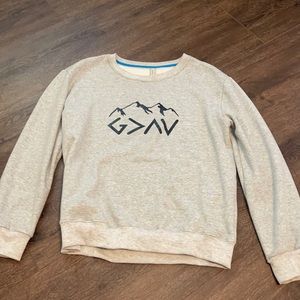 God is greater then the highs and lows crewneck